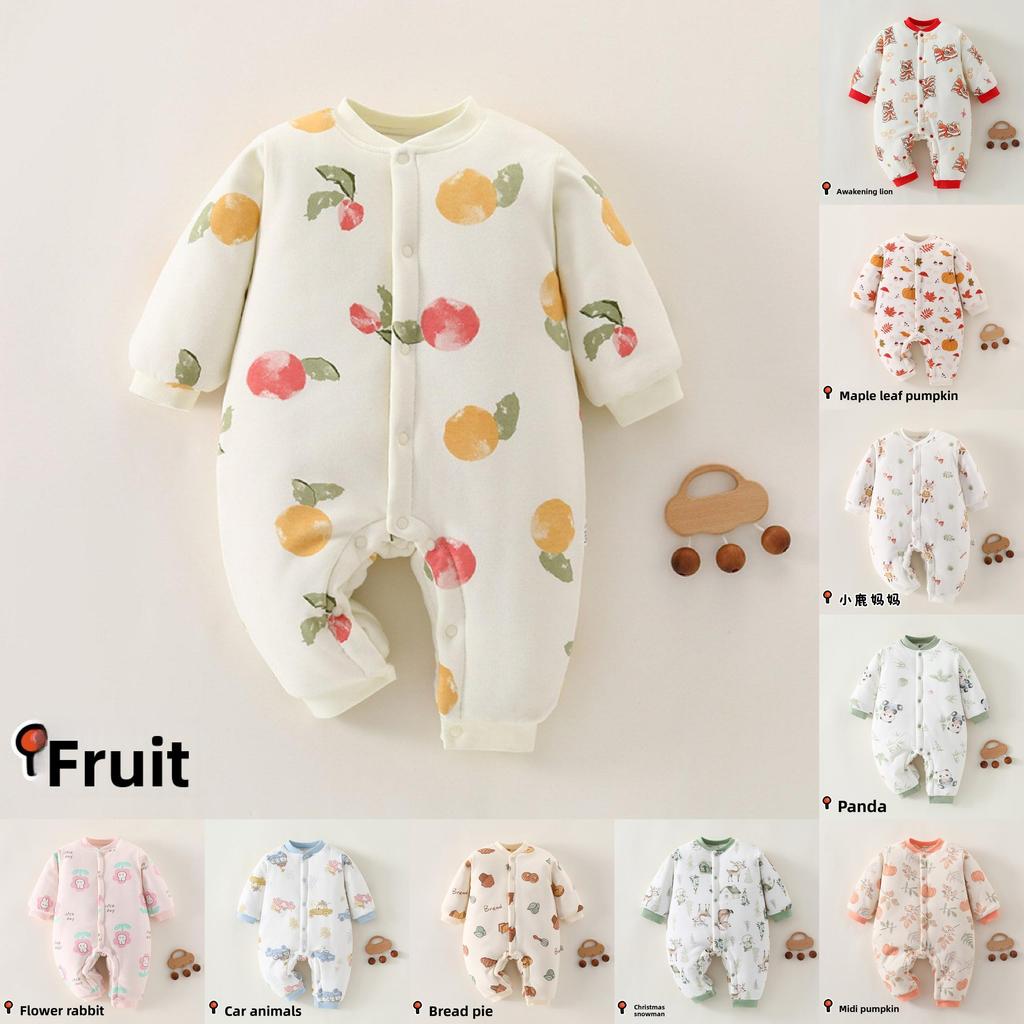 Winter Baby Onesie With Thick Cotton Layer For Newborns Girl Boy Safe For Winter