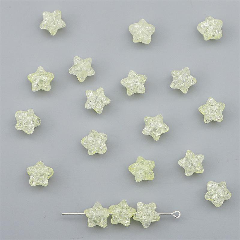 Handmade Bracelet Beads Color Acrylic Pentagram Pop Beads Cracked Beads Loose Beads Handmade DIY Bracelet Hand String Beads Jewelry Accessories