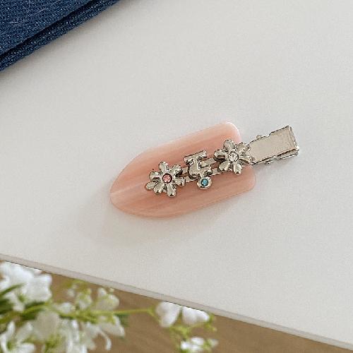 2/3 Stück Süße Cartoon-Blumen-Rosa Schnabelklammern Koreanische Süße Haar-Seitenklammern Damen Mädchen Pony-Haarnadeln Kopfschmuck Stil Zubehör