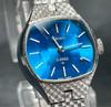 [USED] Seiko Analogue Hand-Wound Watch with Vintage Blue Dial and Silver Dial