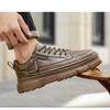 Men's Autumn Sports Casual Board Shoes, Versatile Waterproof Black Leather Shoes, Trendy Work Footwear.