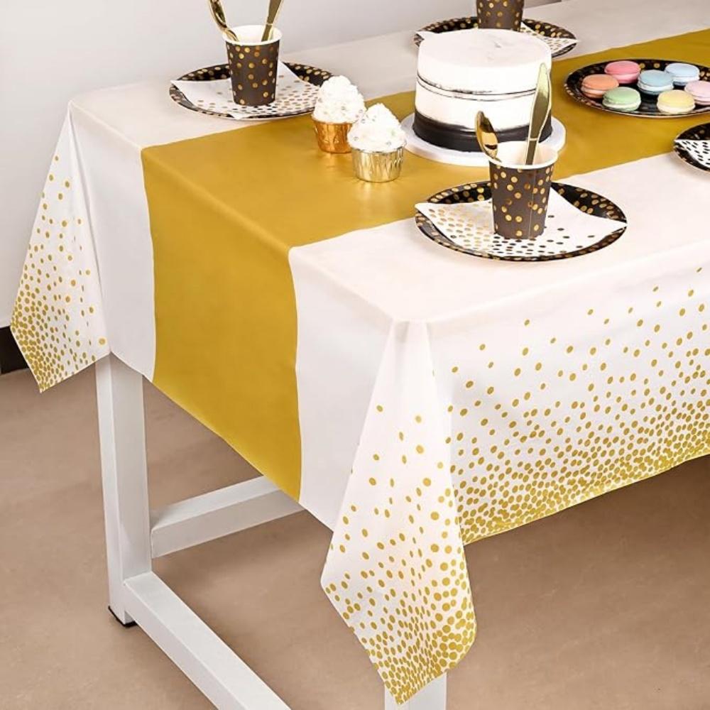 1PC/3PCS/5PCS Tablecloth Party Decorations Plastic Table Runner Disposable Cover for Birthday Anniversary Wedding Grad Party