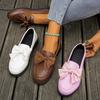 Fashion White Bowknot Loafers for Women 2025 Spring Summer Lightweight Slip On Casual Shoes Woman Comfort Low Heels Single Shoes