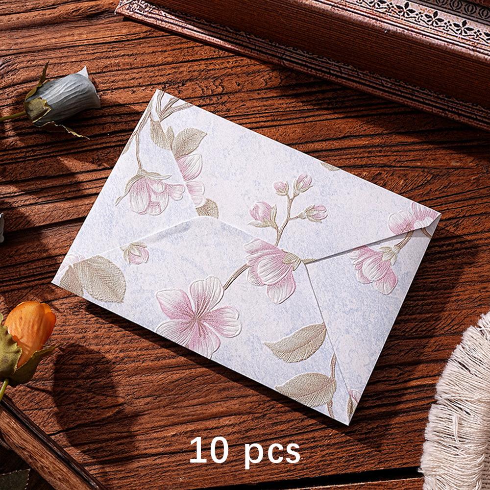 

10 pcs Retro Brocade Envelopes Chinese Style Envelopes for Letter Writing Gift Package Wedding Party Invitation Cards Cover белый