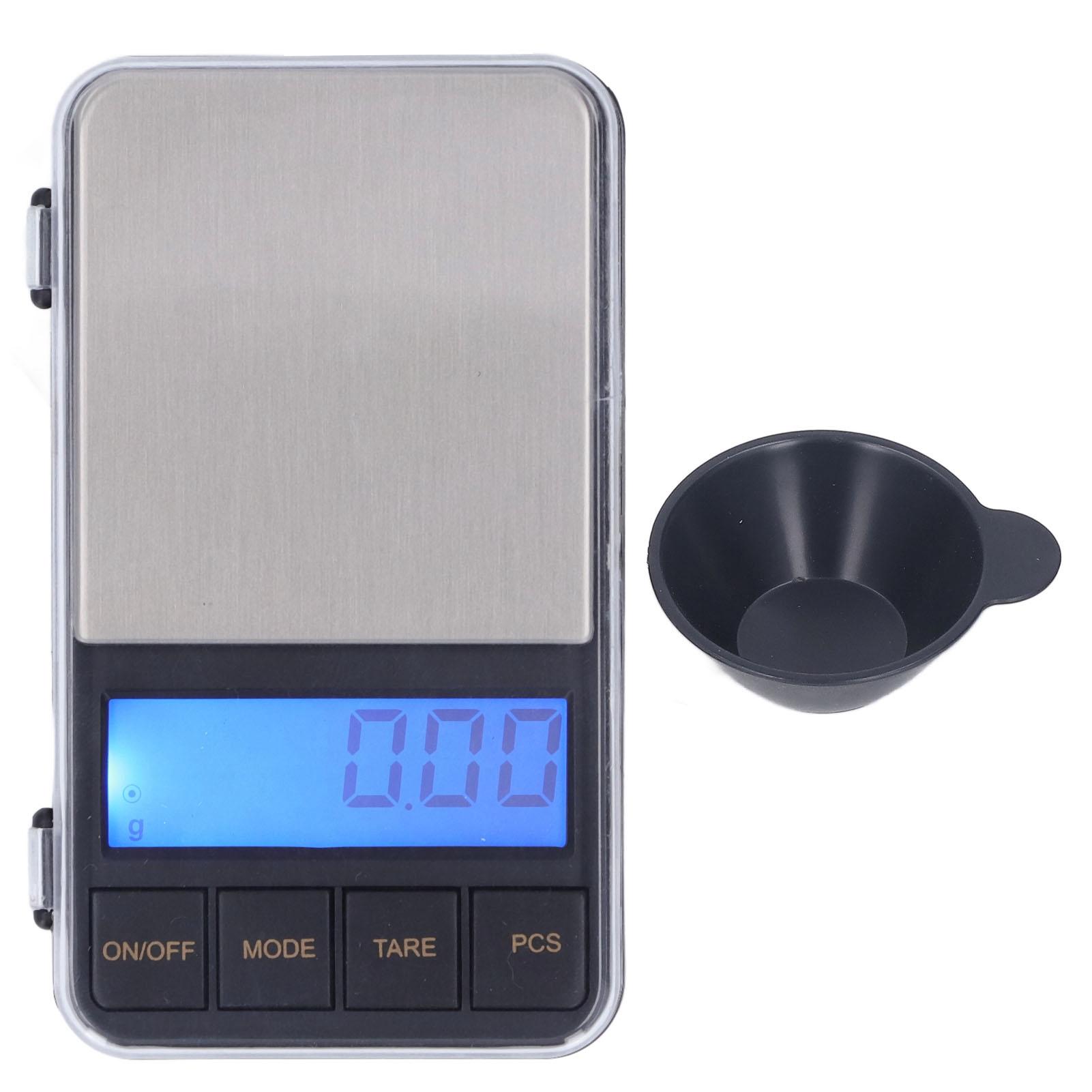 

Digital Pocket Scale 500g By 0.01g LCD Blue Screen Backlit Display Zero Setting Tare Function Electronic Jewelry Scale