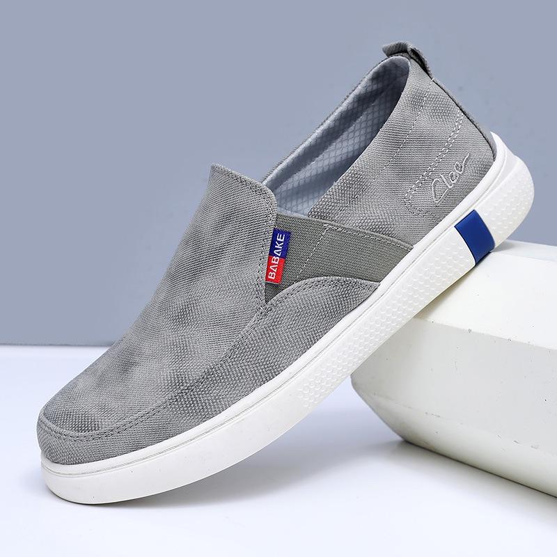 Men's Shoes Cloth Shoes Summer Men's Canvas Shoes New Versatile Low-top Round Head Breathable One-pedal Casual Shoes