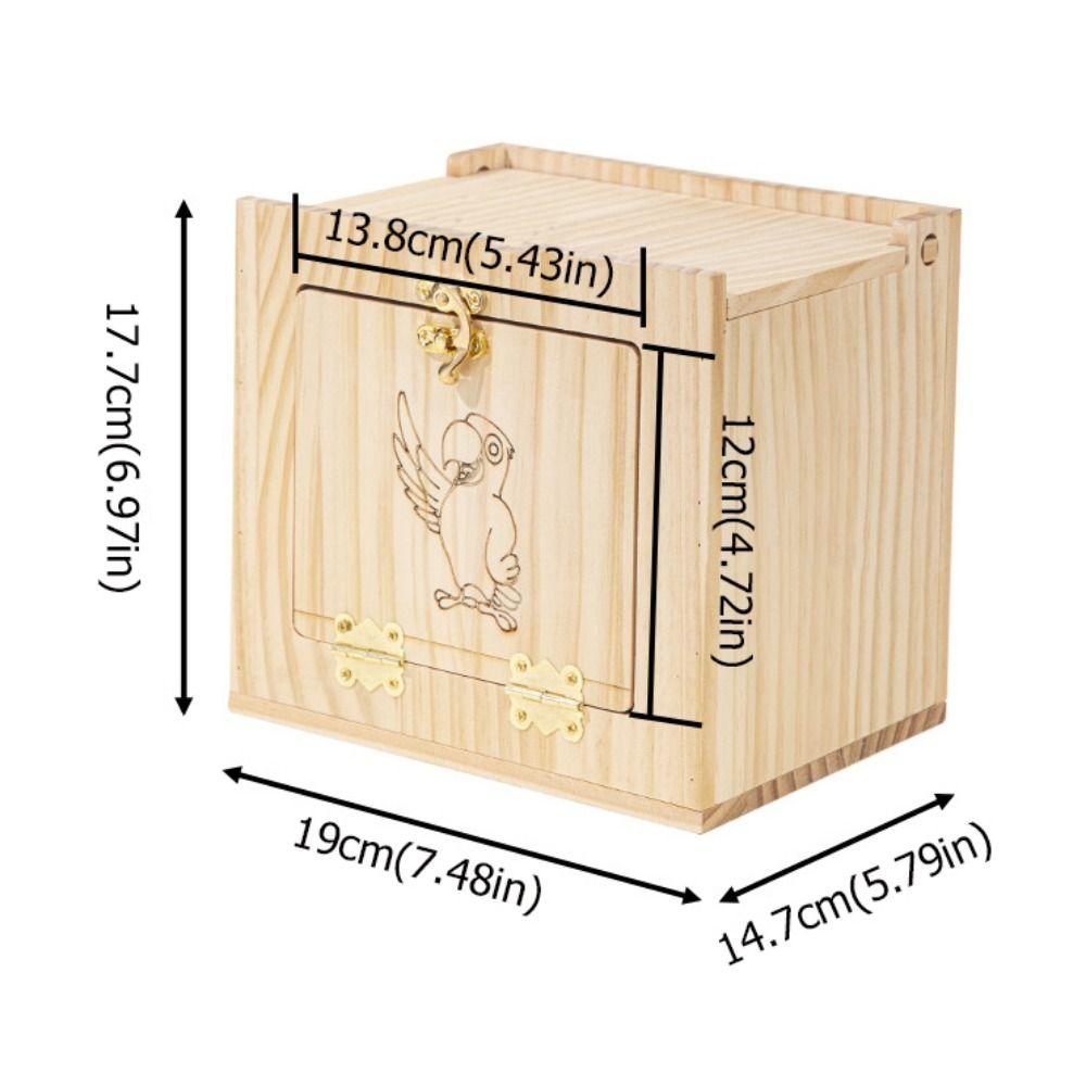 Wall Mount Parrot Breeding Box Wooden Parrot Shelter Stand Parrot Wood House  for Bird Cage