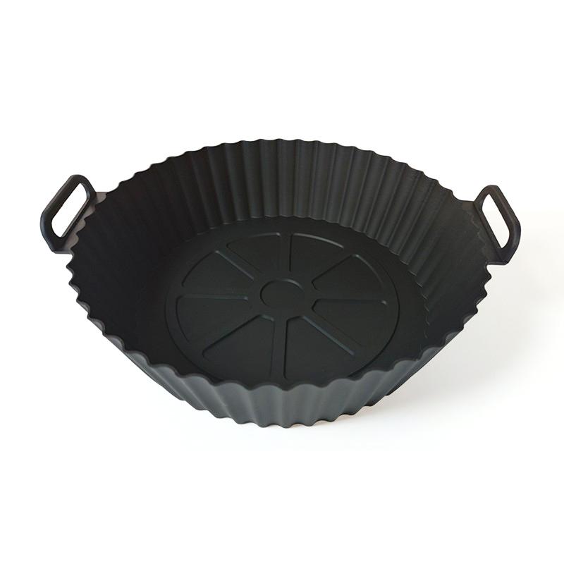 Silikonová podložka na pečení Opakovaně použitelná pánev na pečení pro horkovzdušnou fritézu Odolná vůči vysokým teplotám Skládací Potravinářská Dvojitá ucha Pekáč