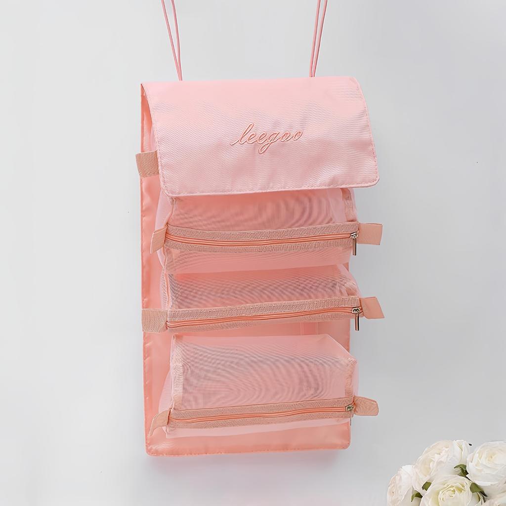 Detachable Makeup Bag Simple Women's Foldable Travel Cosmetic Storage Organizer Wash Bag Toiletry Bag