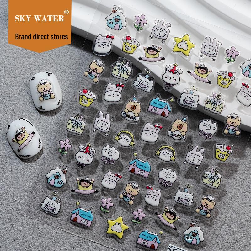 SKY Abstract Egg Party 3D Nail Art & Pen Holder Stickers