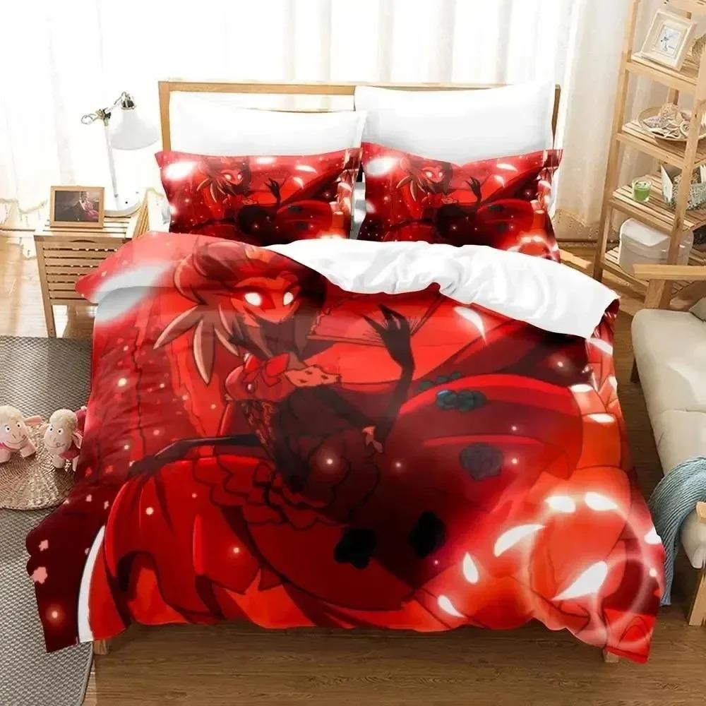 3D Print Anime Stolas Heluva Hazbin Hotels Bos Beding Set Double Twin King Soft with Soft Fabric Duvet Cover Pilowcase Young Boys Bedrom