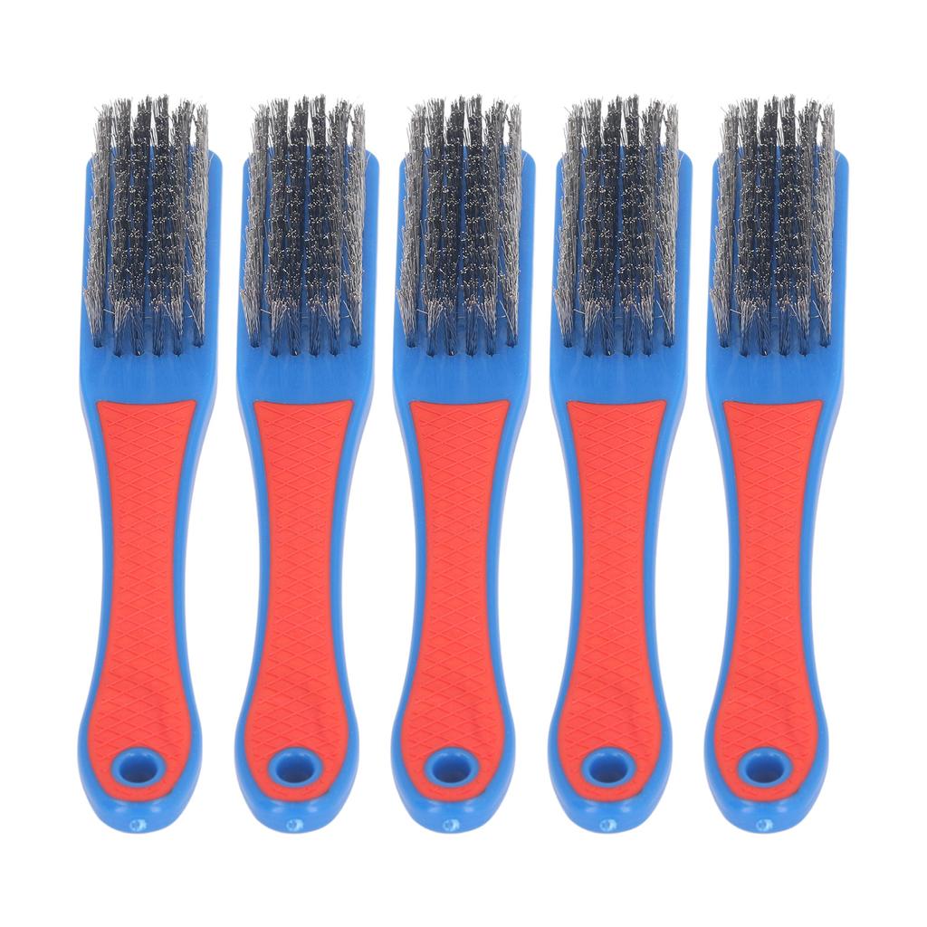 5Pcs Wire Brush Stainless Steel Bristle Silicone Handle Cleaning Tool for Woodworking