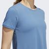 Adidas Solid Color Casual Round Neck Short Sleeve T-Shirt Women Tops Blue HD9565