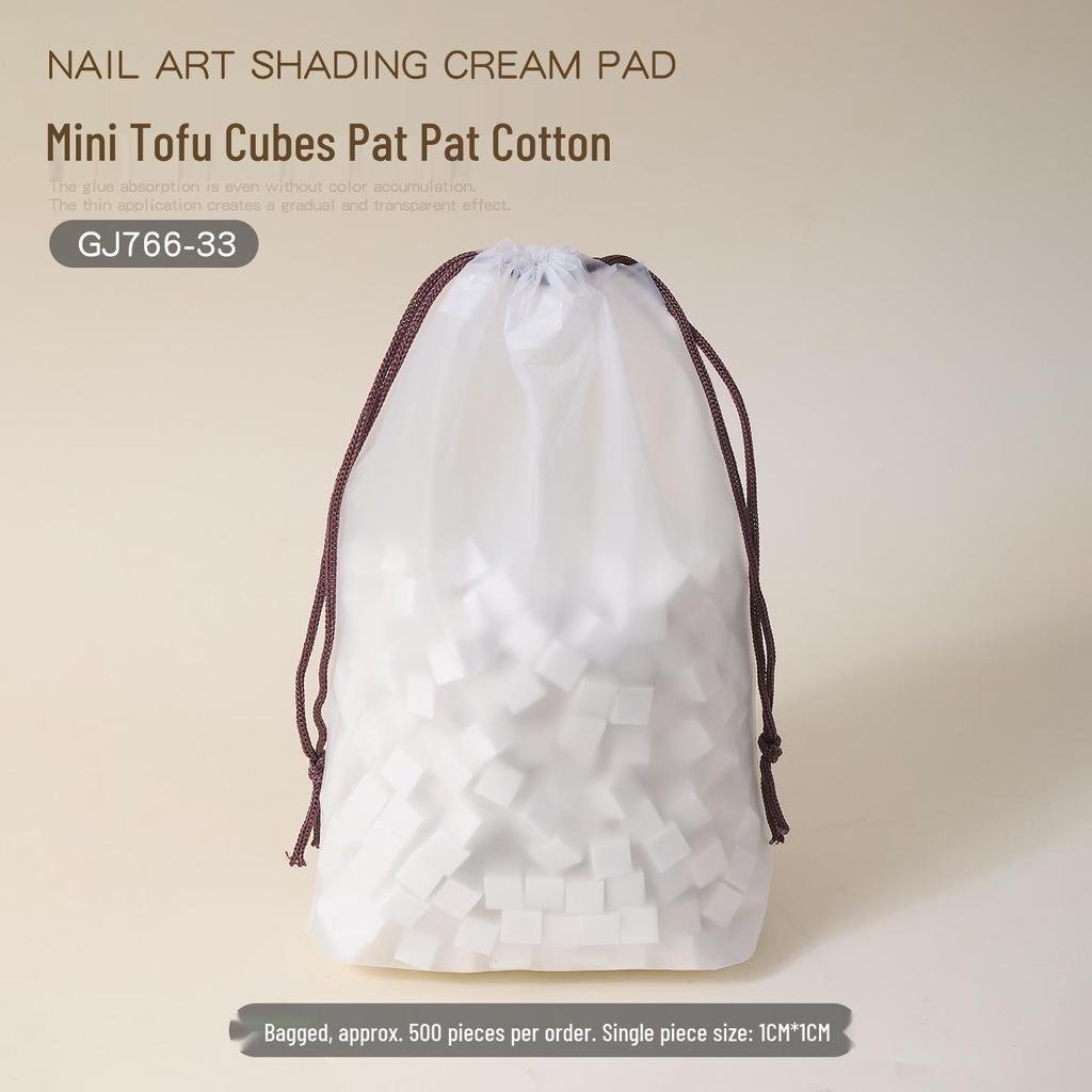 Nail Art Sponge: Professional Small Square Blending Tool for Gradient Blush and High-Density Cotton Application