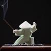 Ceramic Swordsman Incense Holder: Creative Sword-Dancing Ornament & Stick Burner Base