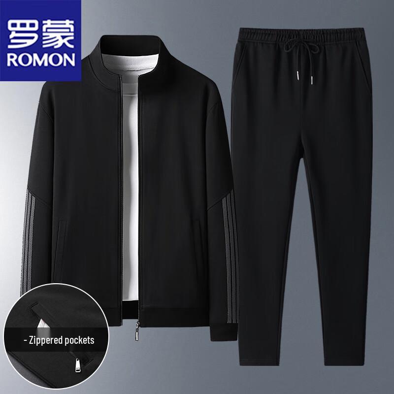 Мужской повседневный спортивный костюм-двойка ROMON 2XL чёрный