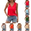 Women's V-neck Casual Fashion Loose Versatile Vest Sleeveless T-shirt With Pockets