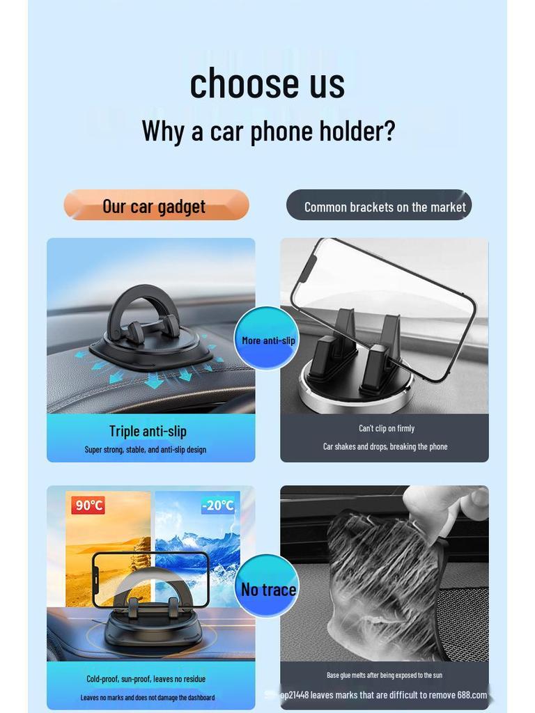 Multifunctional Anti-Slip Car Dashboard Phone Holder