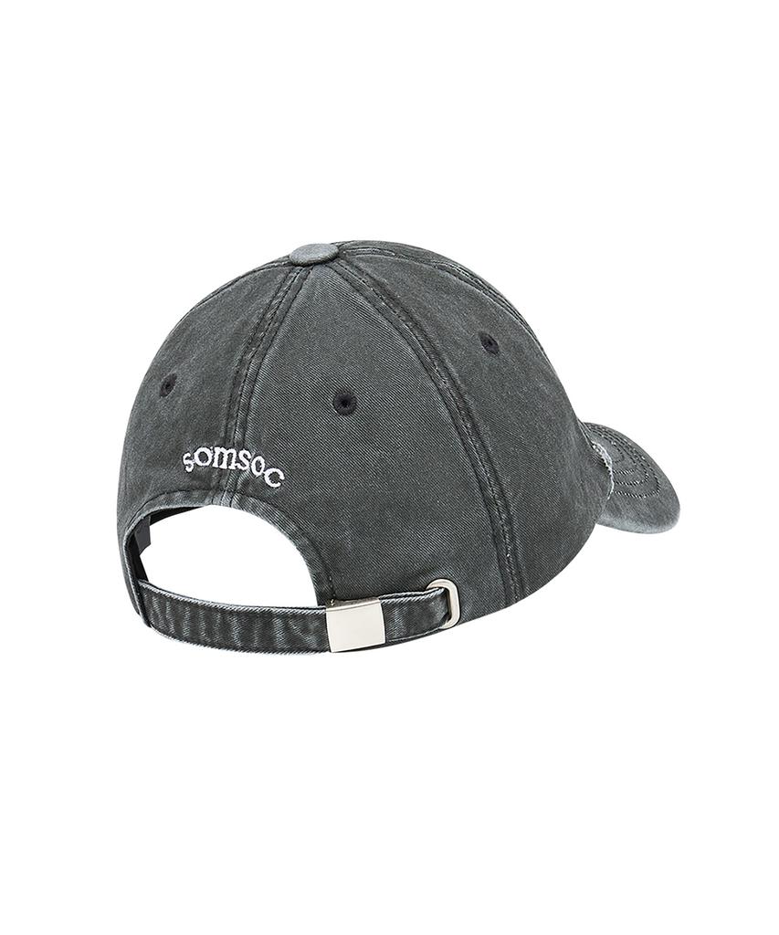 SOMSOC Signature Destroyed Ball-Cap_Charcoal