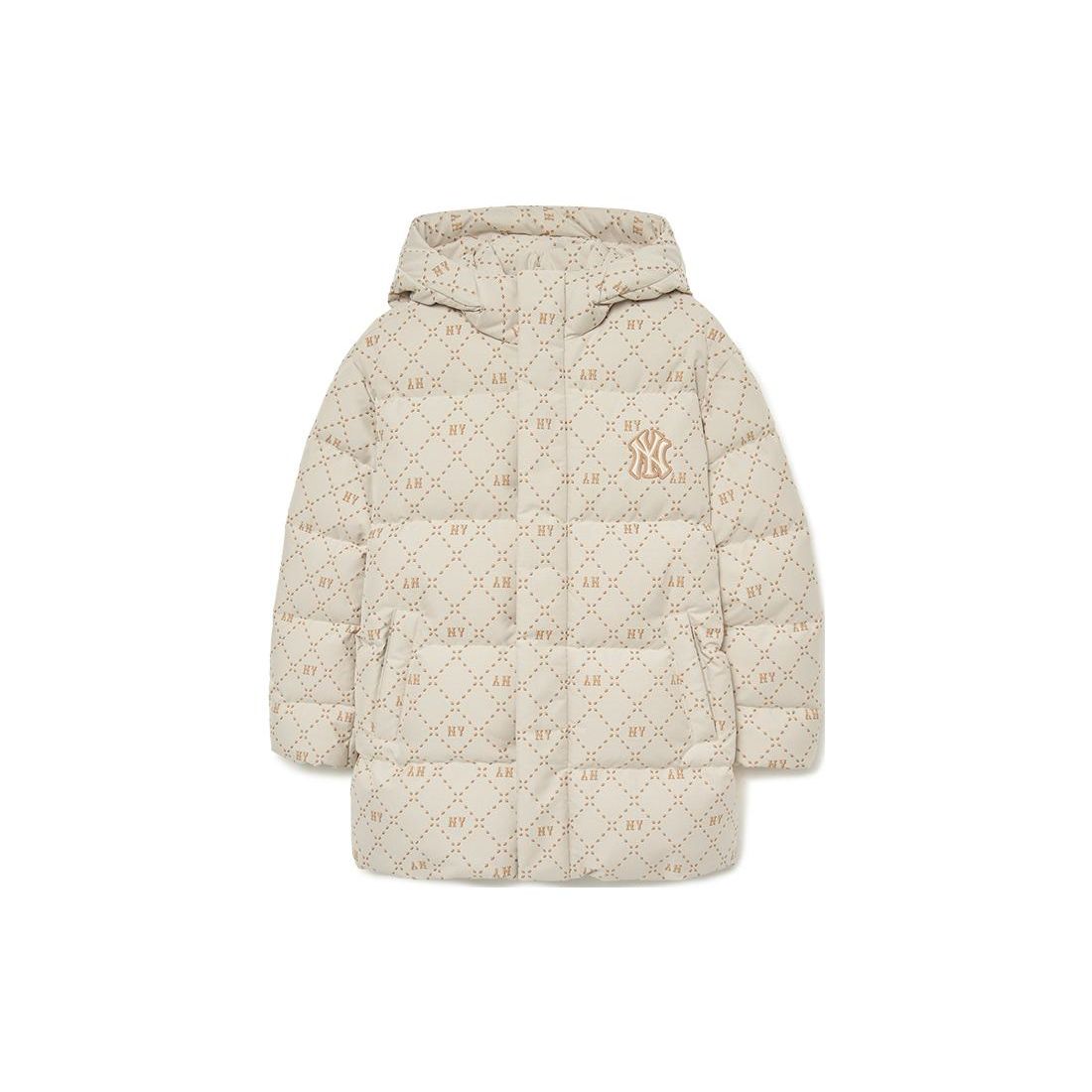 MLB New York Yankees Blumen Casual Kapuzenjacke Warme gesteppte Daunenjacke Unisex Jacke Tief-Creme M23F3ADJM033650CRDOXS XL white