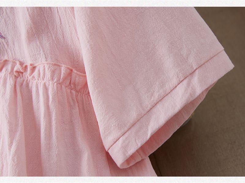2026 Retro Embroidered Cotton Linen Shirt - Loose Fit with Frog Buttons