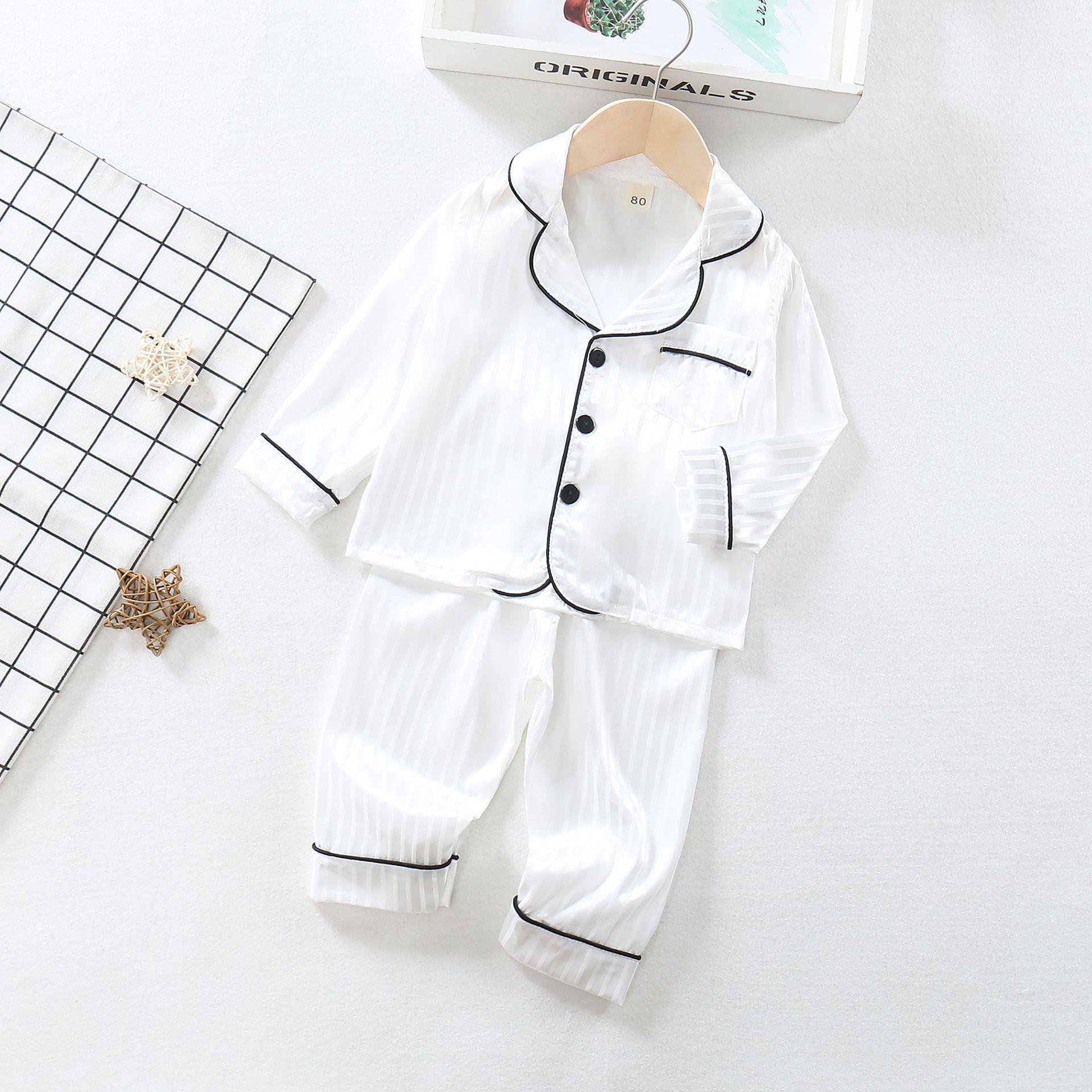 

Осенний комплект одежды для девочек, детская пижама с длинными рукавами, однотонная рубашка и штаны, комплект из двух предметов, детская одежда для сна, одежда для малышей, костюм для младенца 80cm