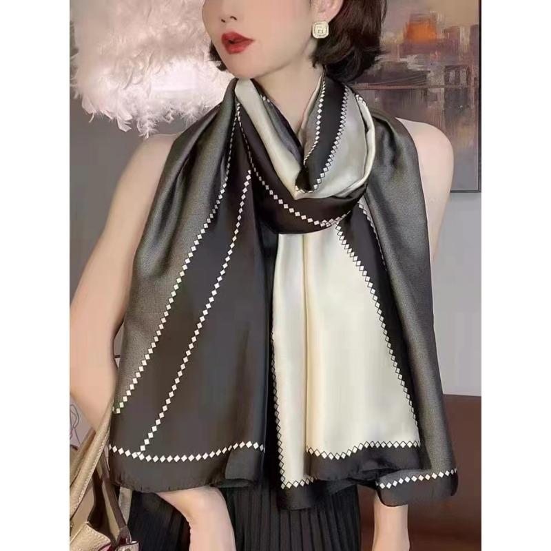 Neue Damenschals Frühling und Herbst zum Verschenken an Mütter im Alter Geschenk Schal dünne Abteilung aus Simulationsseide Gaze Schal Schal