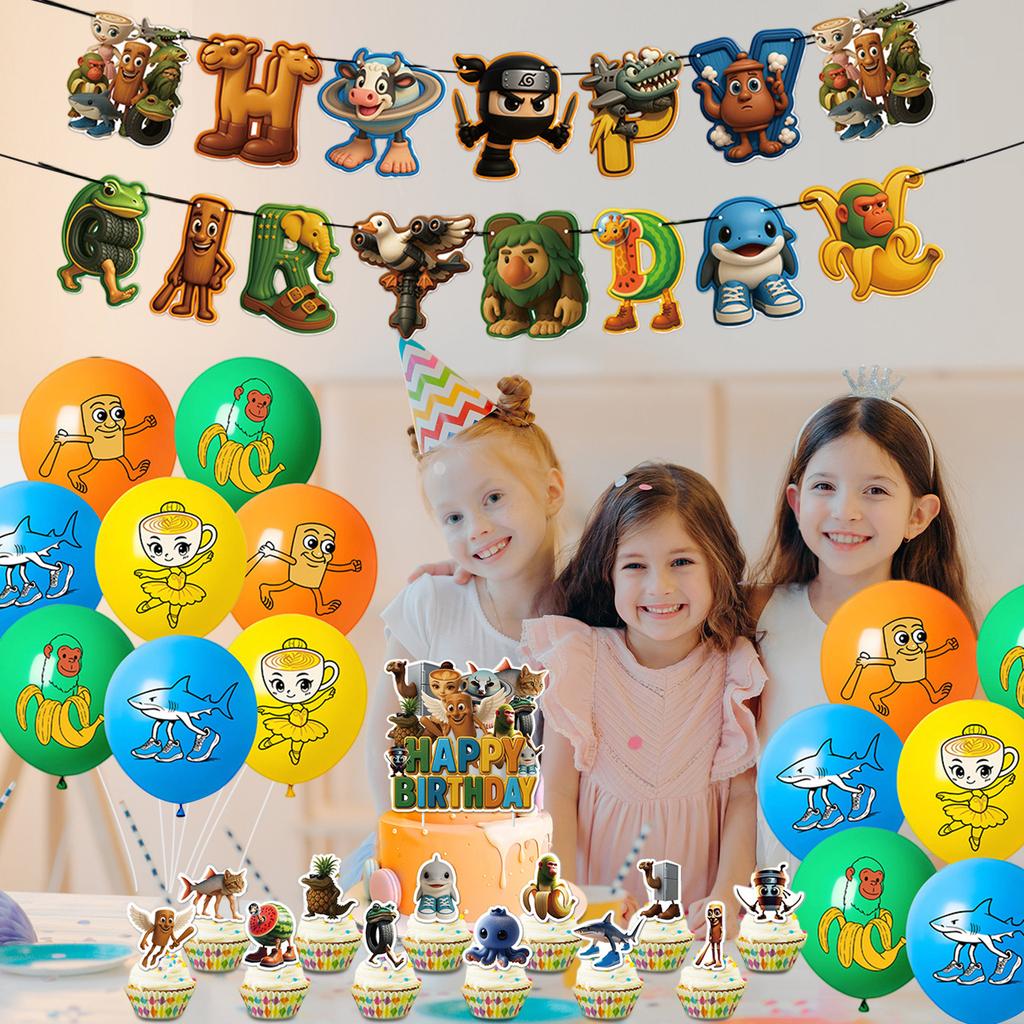 Theme Birthday Party Decoration Children's Birthday Flag Cake Inserted Pendant Party Layout