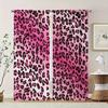 Pink Leopard Print Pattern Print Drapes Room Darkening Window Curtains for Home Decor,Rod Pocket Blackout Curtains Bedroom