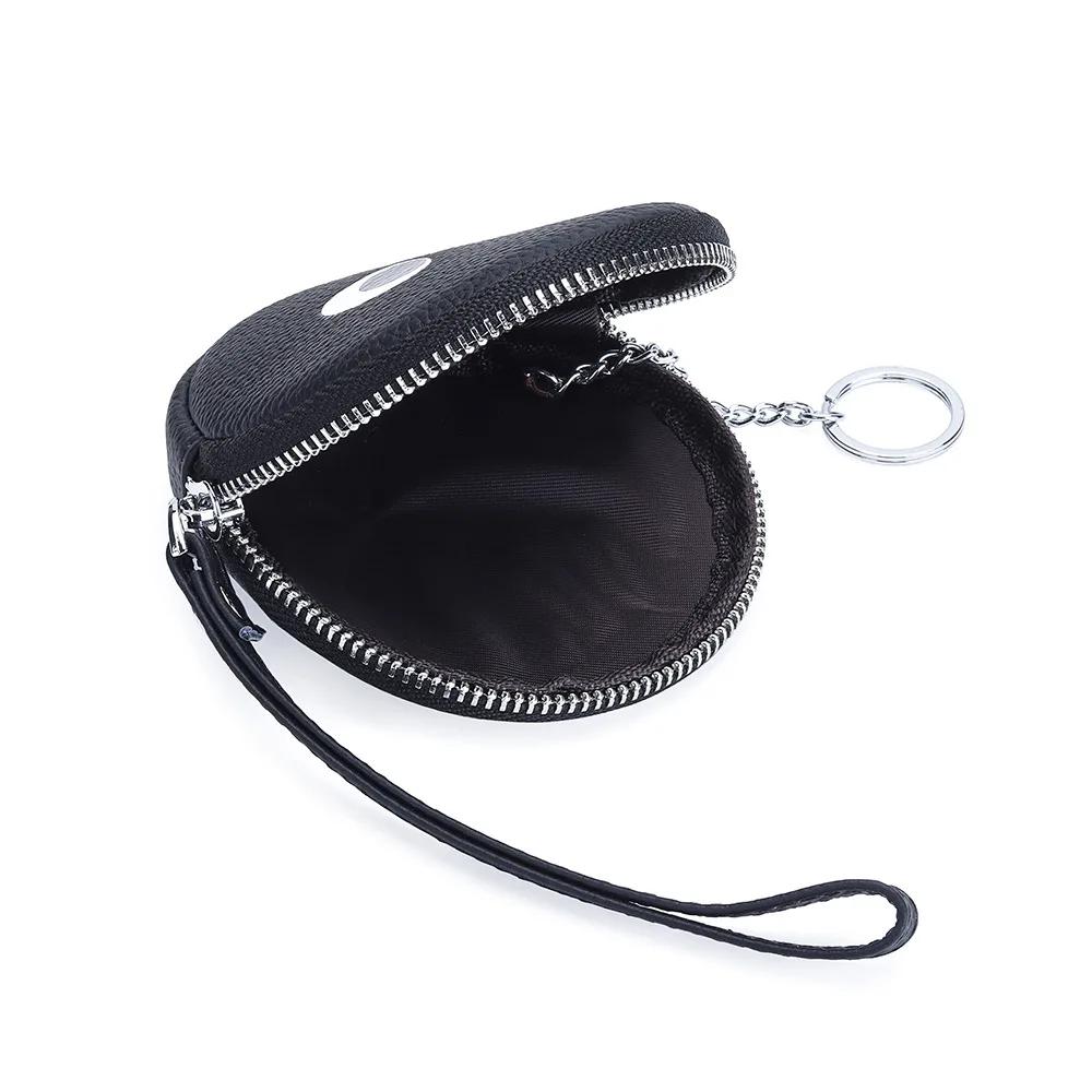 Women Genuine Leather Wallets Coin Purses Small Lovely Cowhide Wallets Keychain Card Holder Cute Cartoon Around Zipper Money Bag