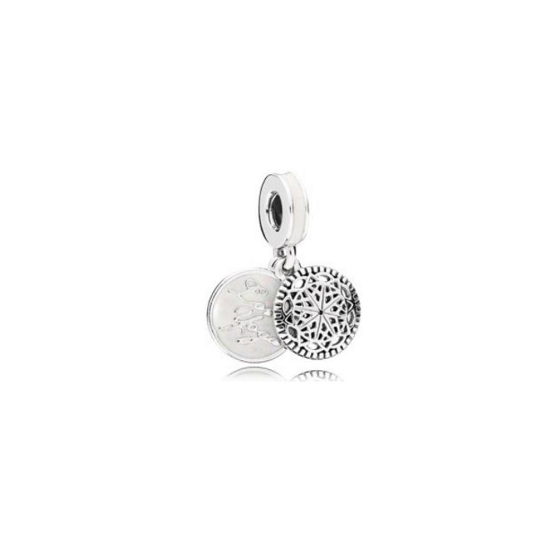 925 Sterling Silver Pink Friends Festive Love Clover Fashion Style Pendant DIY Jewelry