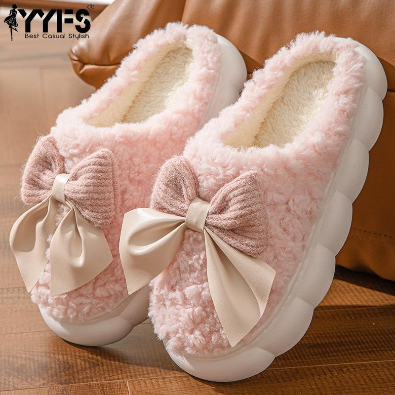 Women's and Men's Polka Dot Cotton Slippers: Cozy Home Shoes for Fall and Winter