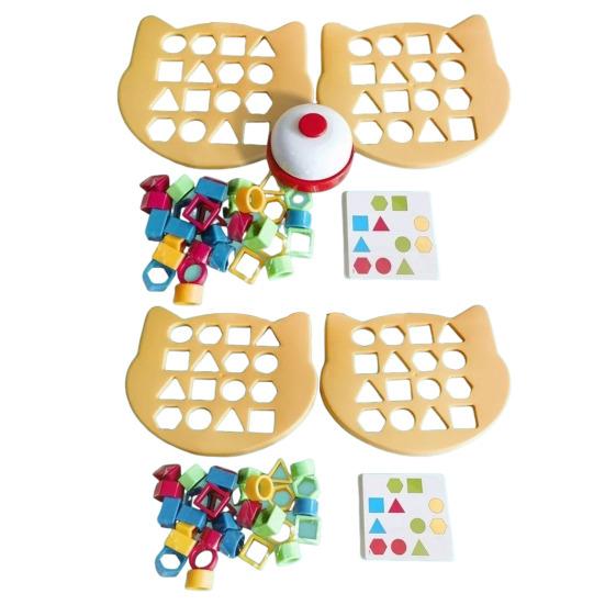 1 Set Geometry Shape Matching Game Toddlers Boys Girls Logic Focus Training Color Shape Learning Educational Toy Multi-player Interactive Puzzle Board
