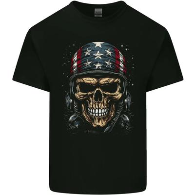 American Bandana Skull USA Biker Kids T-Shirt Childrens