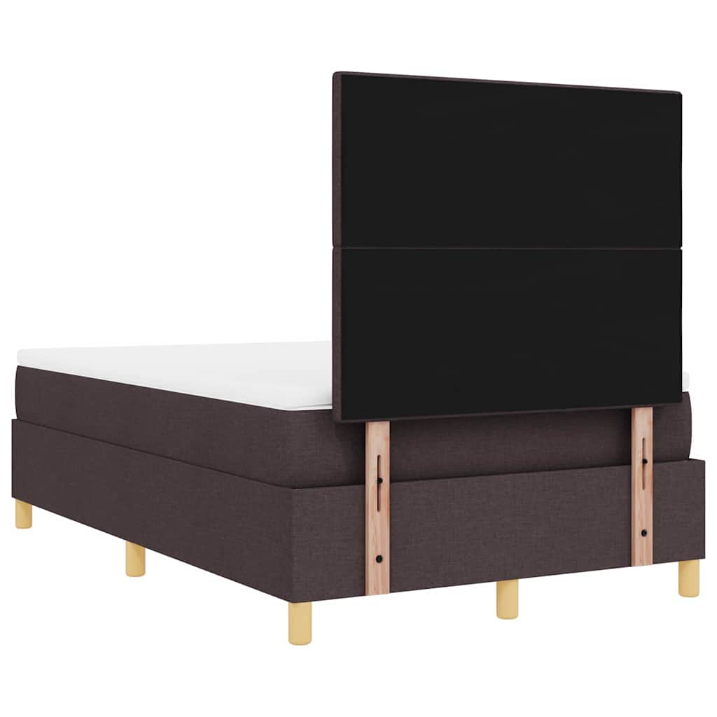 Boxspring bed with headboard Dark Brown 120 x 190 cm Fabric