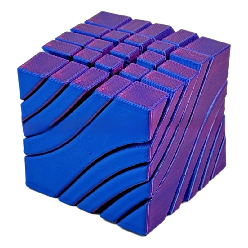 

1Pcs 3D Printed Spiral Cube Magic Transforming Design Toy No Power Required Mixed Color Plastic Stress Relief Toys