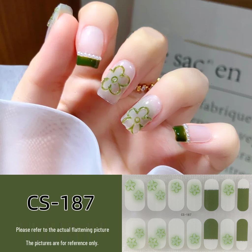 Waterproof Long-Lasting No-Bake 3D Gel Nail Stickers - Removable & Wearable Full-Cover Nail Polish Patches for Women