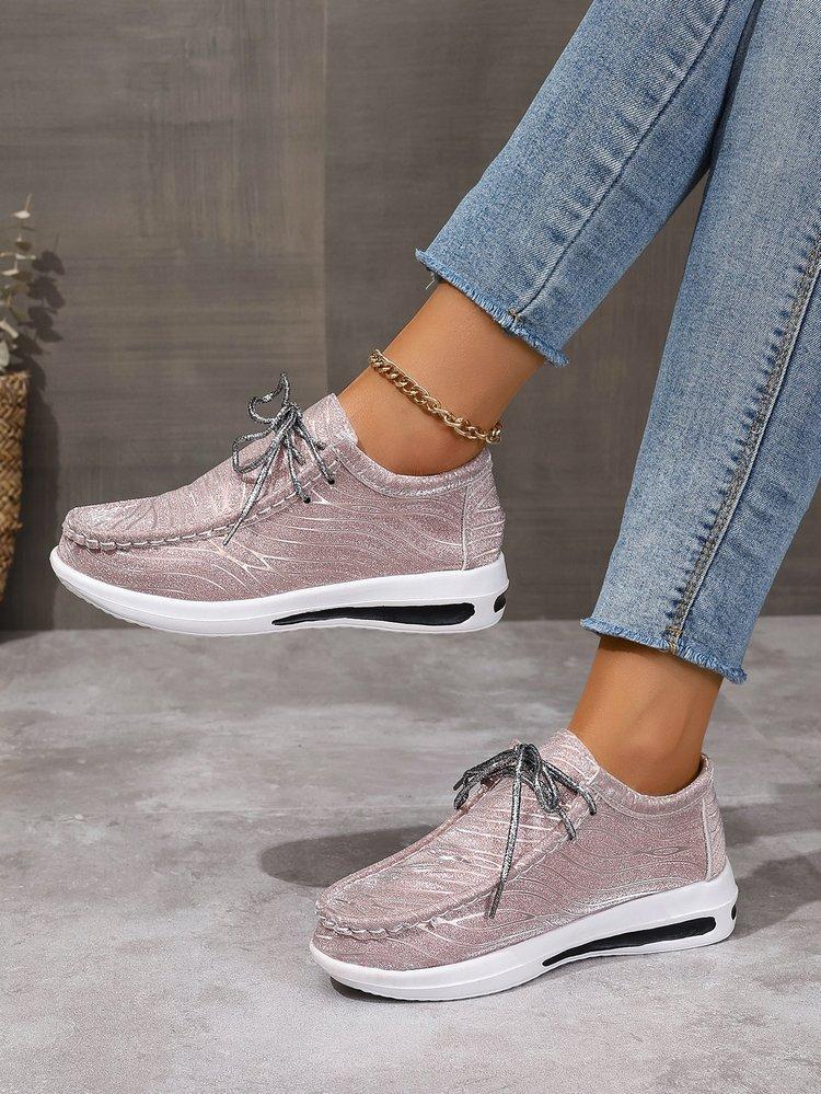 Fashion Shoes Woman 2025 Low Heels Female Footwear Slip On Sneakers Round Toe New Dress Sports Summer Big Size Casual Leisure PU Fabric