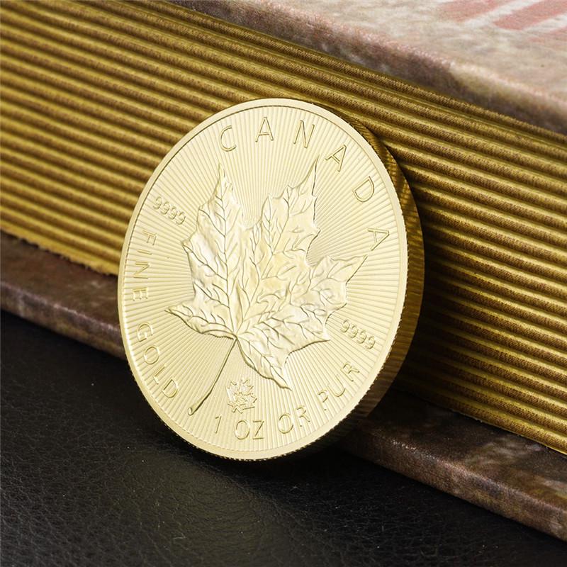 Moneta d'Oro Foglia d'Acero Canadese, 2015, 2020, 2021, 2023, Moneta Commemorativa Foglia d'Acero, Moneta della Regina del Commonwealth, Moneta Commemorativa per il Commercio Estero