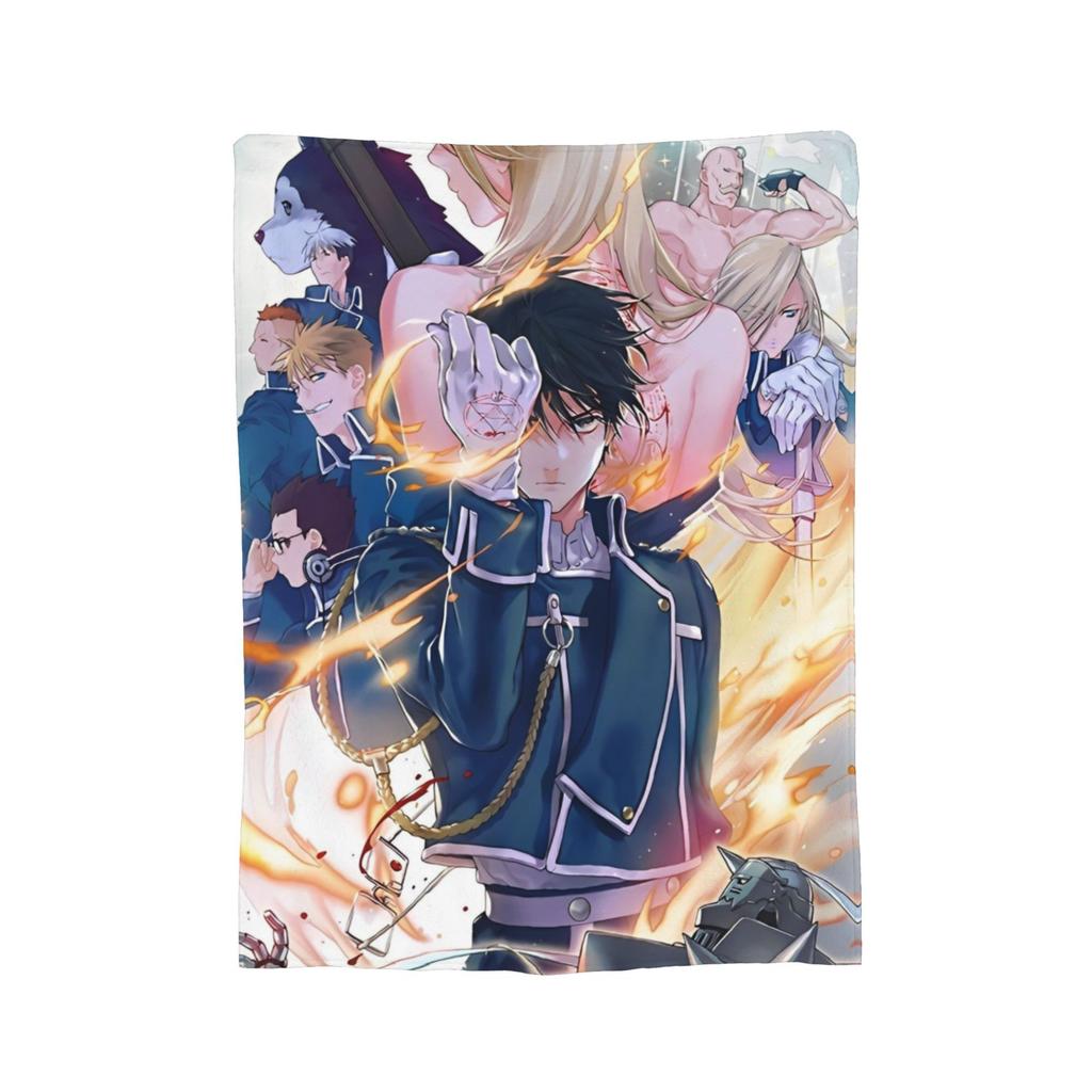 Fullmetal Alchemist Blanket Cover Flannel Anime Manga Warm Throw Blankets for Bedding Couch Bed Rug