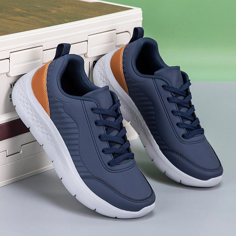

Comfortable Man Shoes Mens Non-slip Soft Sole Casual Sneakers Mid-aged Walking Shoes Lightweight Sneakers Super Light Super Soft 45 темно-синий