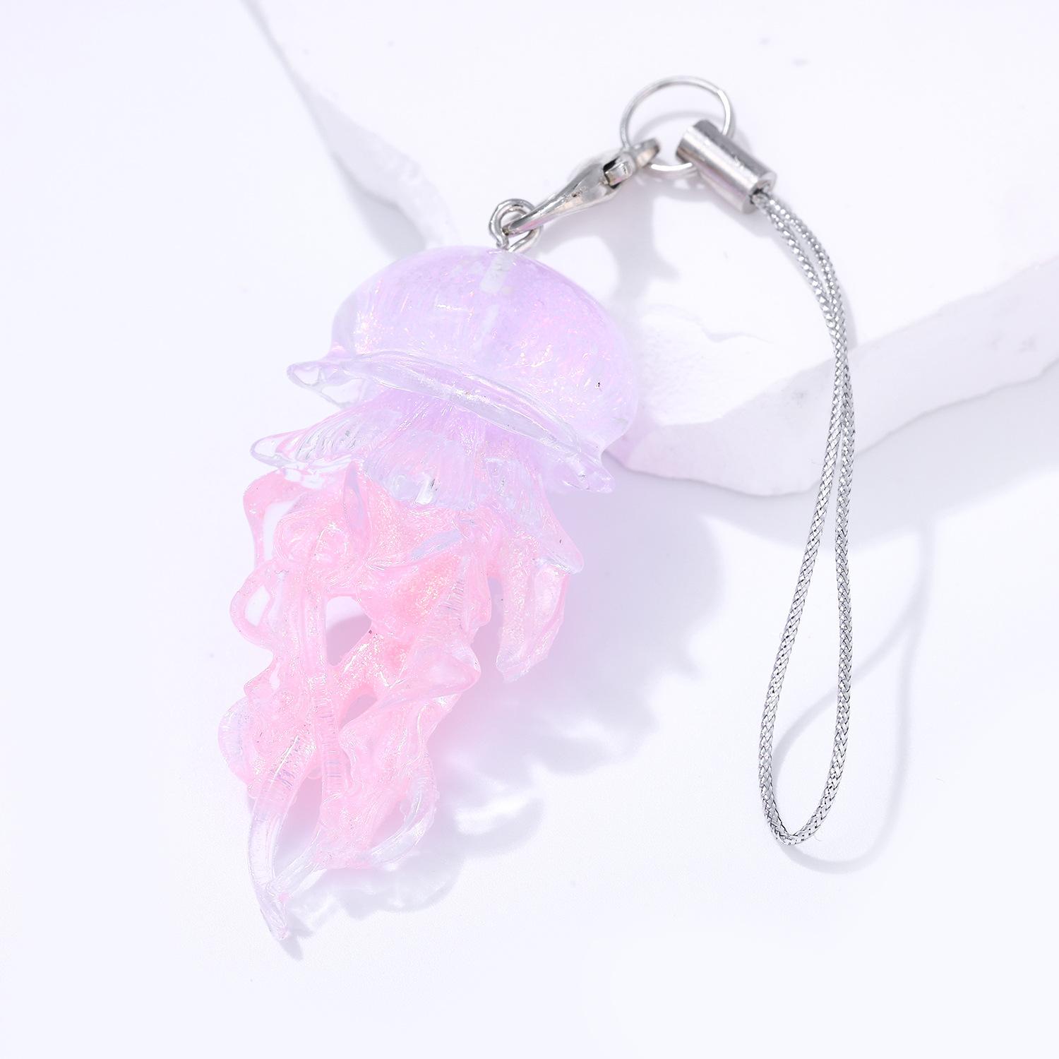Ocean Series Symphony Jellyfish Keychain Resin Epoxy Bag Pendant Decorative Mobile Phone Lanyard