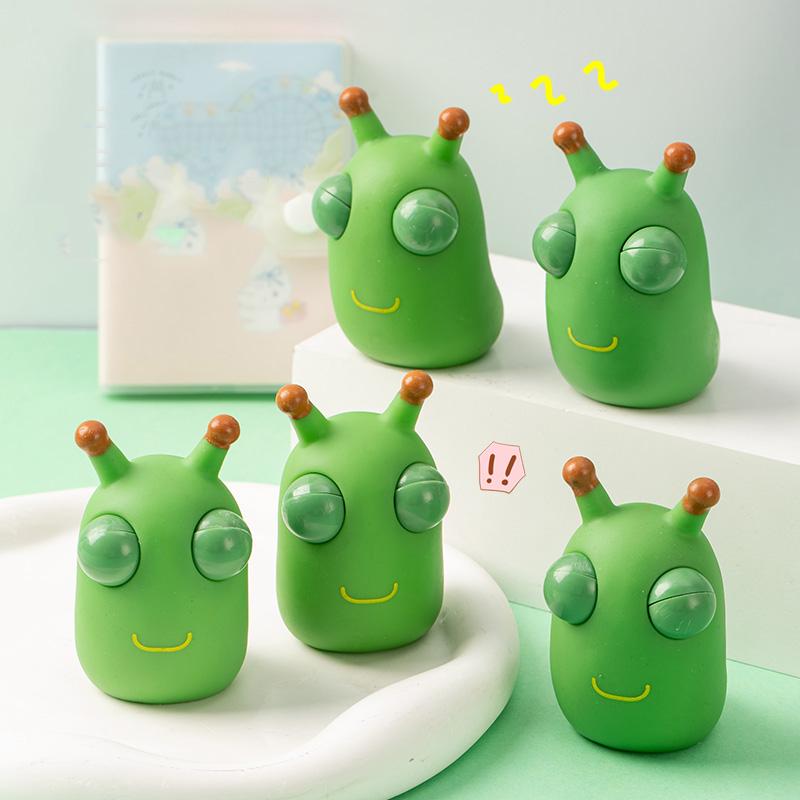 Funny Pop-Out Grass Worm Pinch Anti Stress Toys Creative Eyeball Decompression Squeeze Fidget Toy For Adults Kids Class Prizes