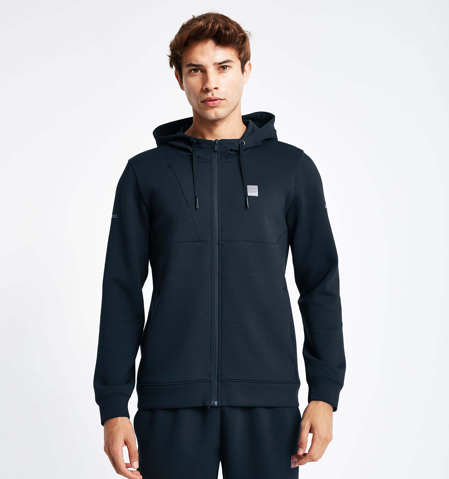 

Мужская толстовка с капюшоном на молнии 24N-1133 XL синий