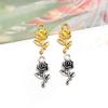 Antique Silver-Gold Rose Flower Pendant Charm for DIY Jewelry