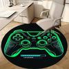 1pc Gaming Controller Design Round Rug for Home Office Outdoor Gift, Neon Green ColorRA1535