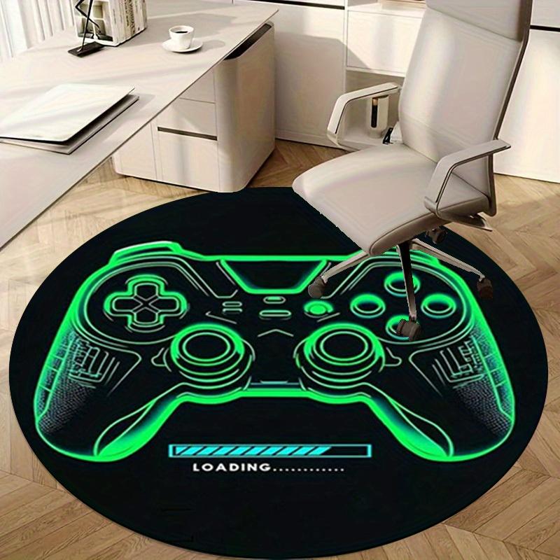 1pc Gaming Controller Design Round Rug for Home Office Outdoor Gift, Neon Green ColorRA1535