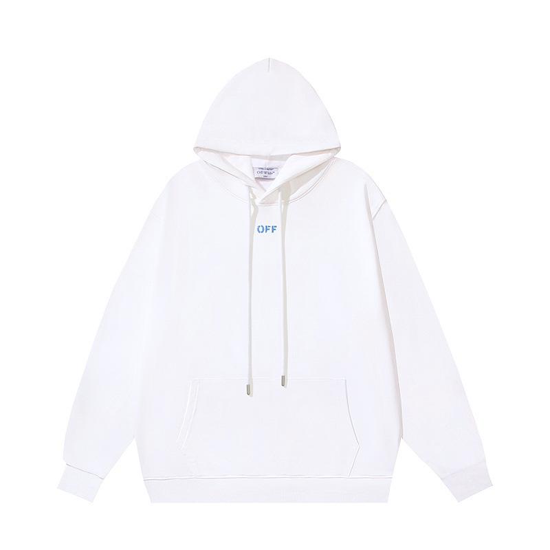 1296 Off-White 2025 Jesień/Zima Nowa Bluza z Kapturem z Nadrukiem Wzorów Fuzzy Arrow dla Mężczyzn i Kobiet