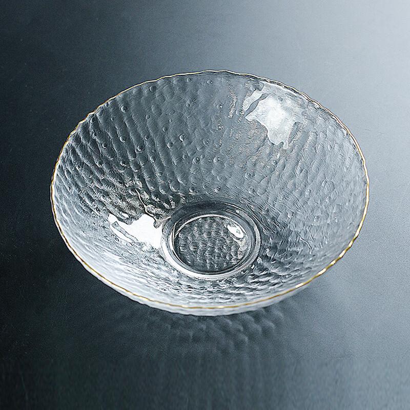Dirien Nordic Gold Rim Glass Salad & Fruit Bowl
