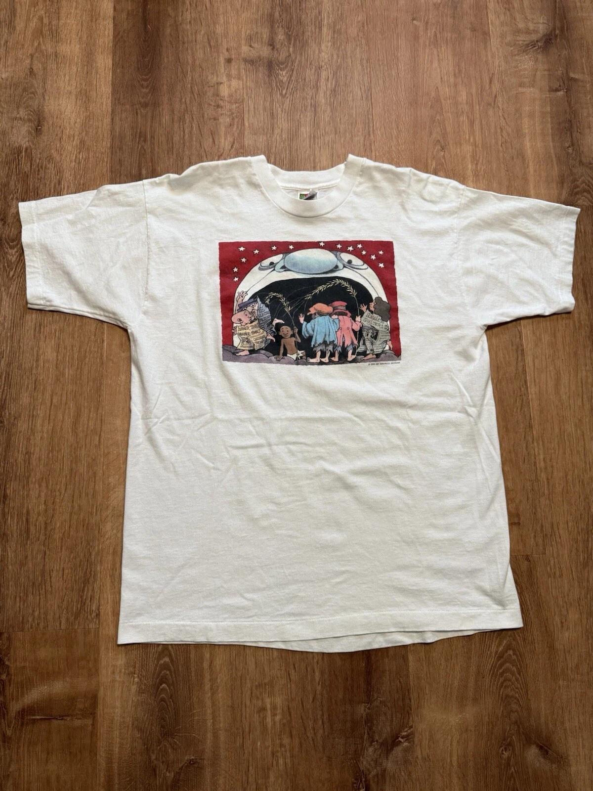 

Vintage End World Hunger Single Stitch Graphic TT-Shirt Mens XL Double Sided 1993 S